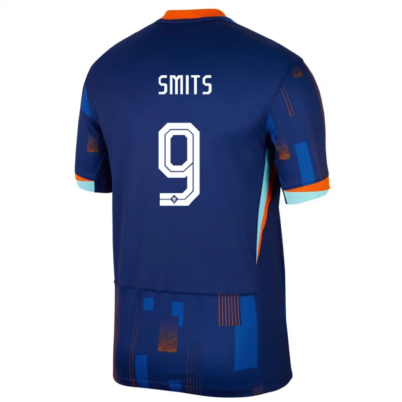 Danxen Enfant Maillot Pays-Bas Joelle Smits #9 Bleu Tenues Extérieur 24-26 T-Shirt