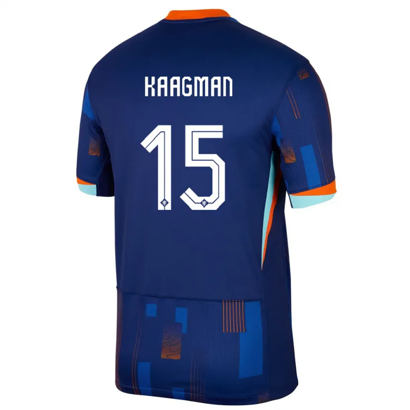 Danxen Enfant Maillot Pays-Bas Inessa Kaagman #15 Bleu Tenues Extérieur 24-26 T-Shirt