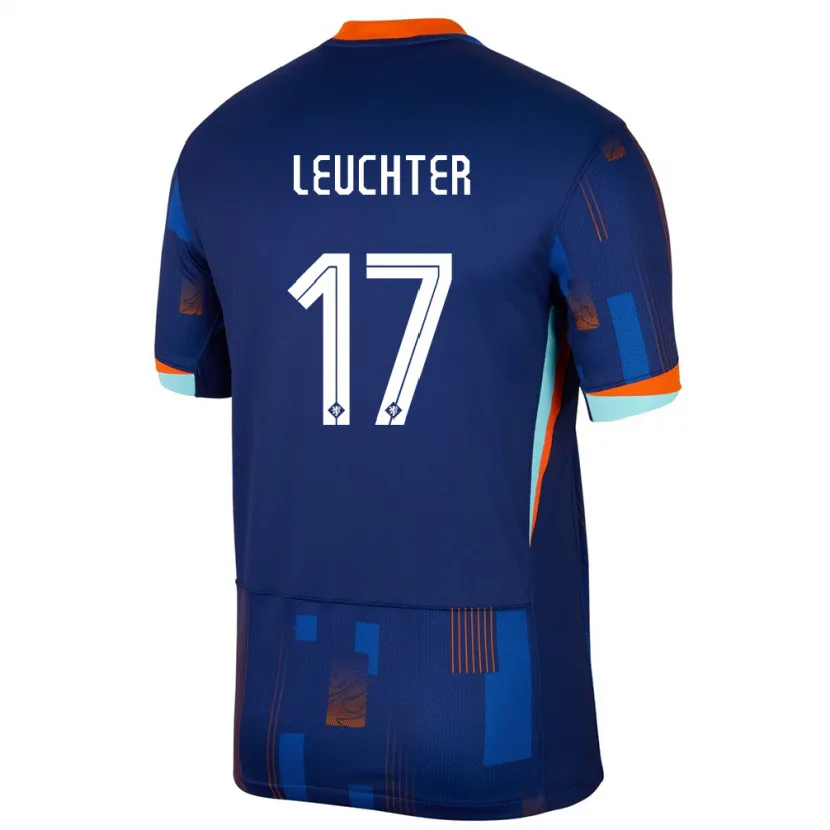 Danxen Enfant Maillot Pays-Bas Romee Leuchter #17 Bleu Tenues Extérieur 24-26 T-Shirt