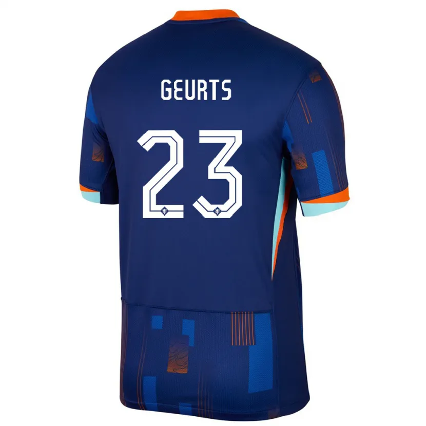 Danxen Enfant Maillot Pays-Bas Loes Geurts #23 Bleu Tenues Extérieur 24-26 T-Shirt