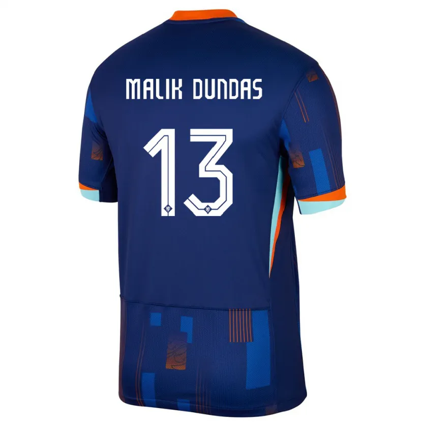 Danxen Enfant Maillot Pays-Bas Noa Malik Dundas #13 Bleu Tenues Extérieur 24-26 T-Shirt