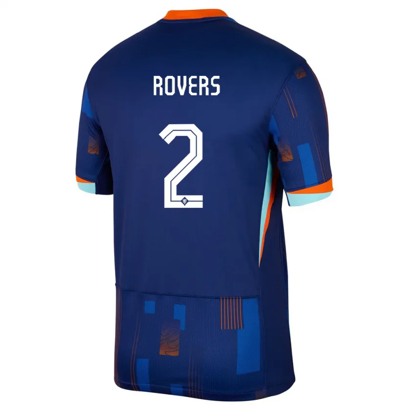 Danxen Enfant Maillot Pays-Bas Bram Rovers #2 Bleu Tenues Extérieur 24-26 T-Shirt