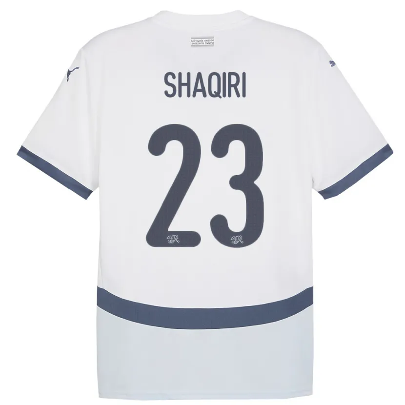 Danxen Enfant Maillot Suisse Xherdan Shaqiri #23 Blanc Tenues Extérieur 24-26 T-Shirt