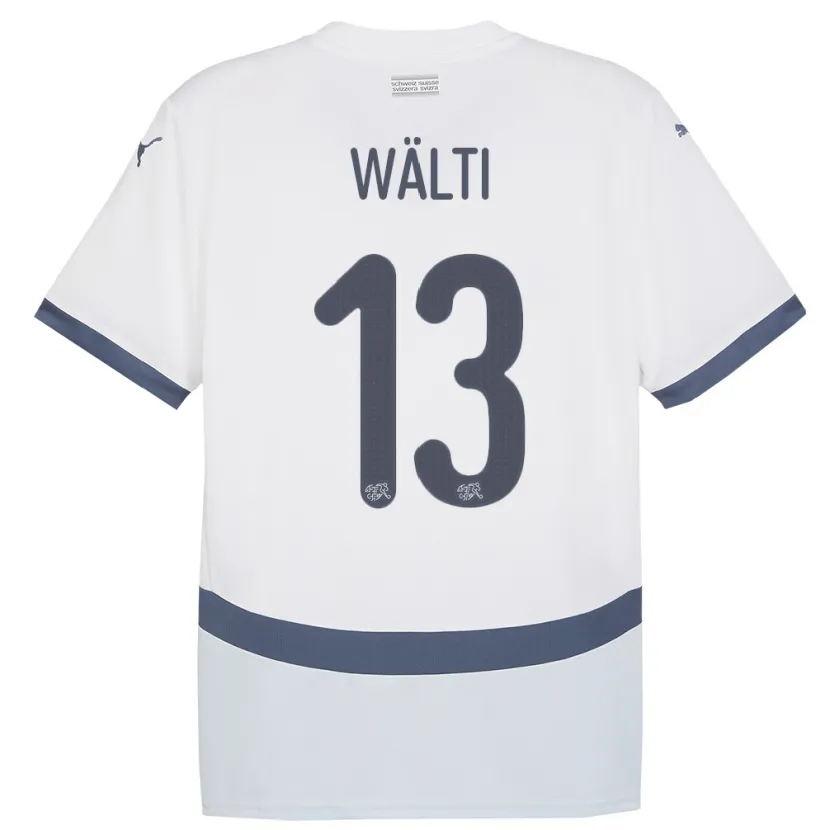 Danxen Enfant Maillot Suisse Lia Walti #13 Blanc Tenues Extérieur 24-26 T-Shirt