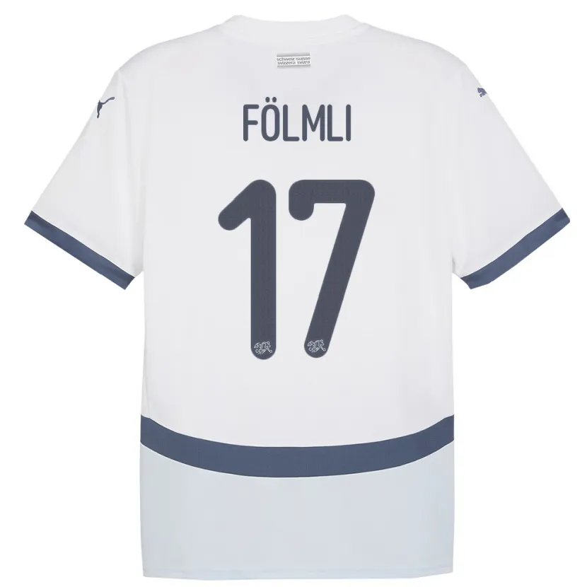 Danxen Enfant Maillot Suisse Svenja Folmli #17 Blanc Tenues Extérieur 24-26 T-Shirt