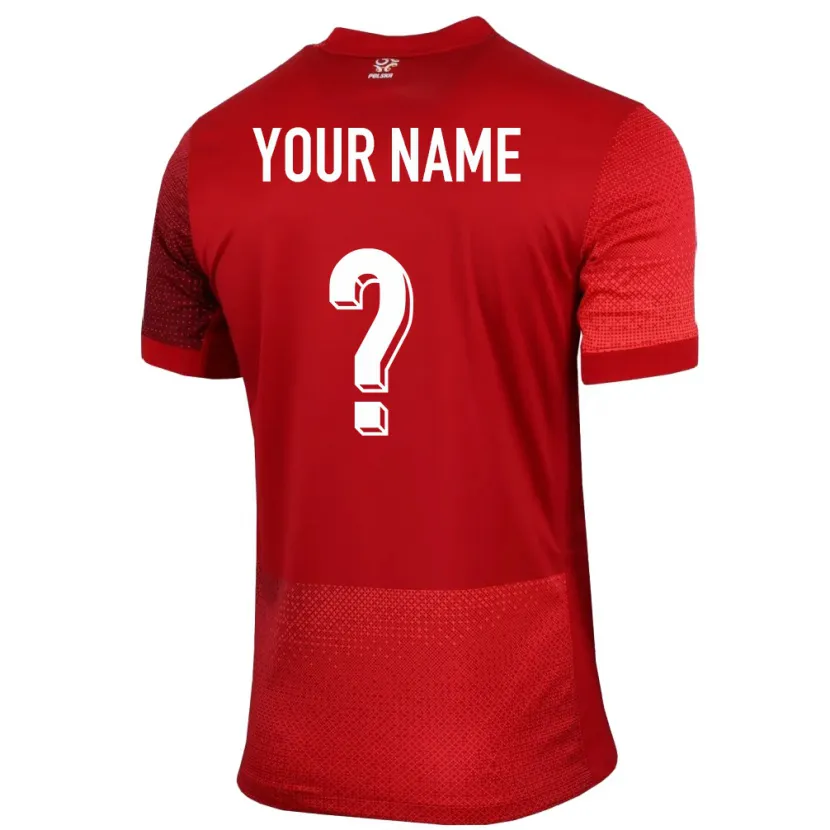 Danxen Enfant Maillot Pologne Votre Nom #0 Rouge Tenues Extérieur 24-26 T-Shirt