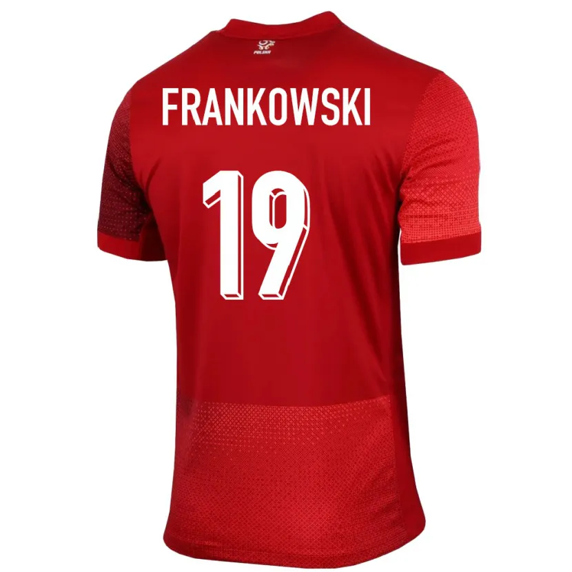 Danxen Enfant Maillot Pologne Przemyslaw Frankowski #19 Rouge Tenues Extérieur 24-26 T-Shirt