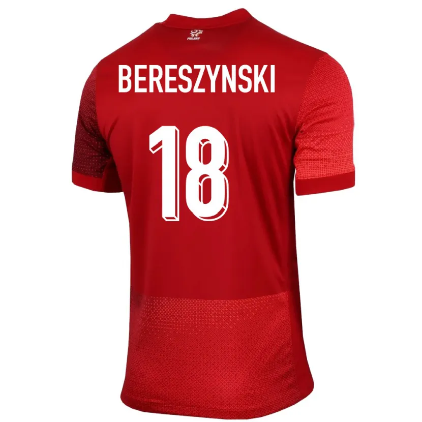 Danxen Enfant Maillot Pologne Bartosz Bereszynski #18 Rouge Tenues Extérieur 24-26 T-Shirt