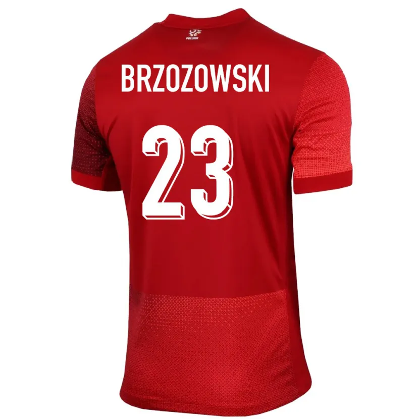 Danxen Enfant Maillot Pologne Milosz Brzozowski #23 Rouge Tenues Extérieur 24-26 T-Shirt