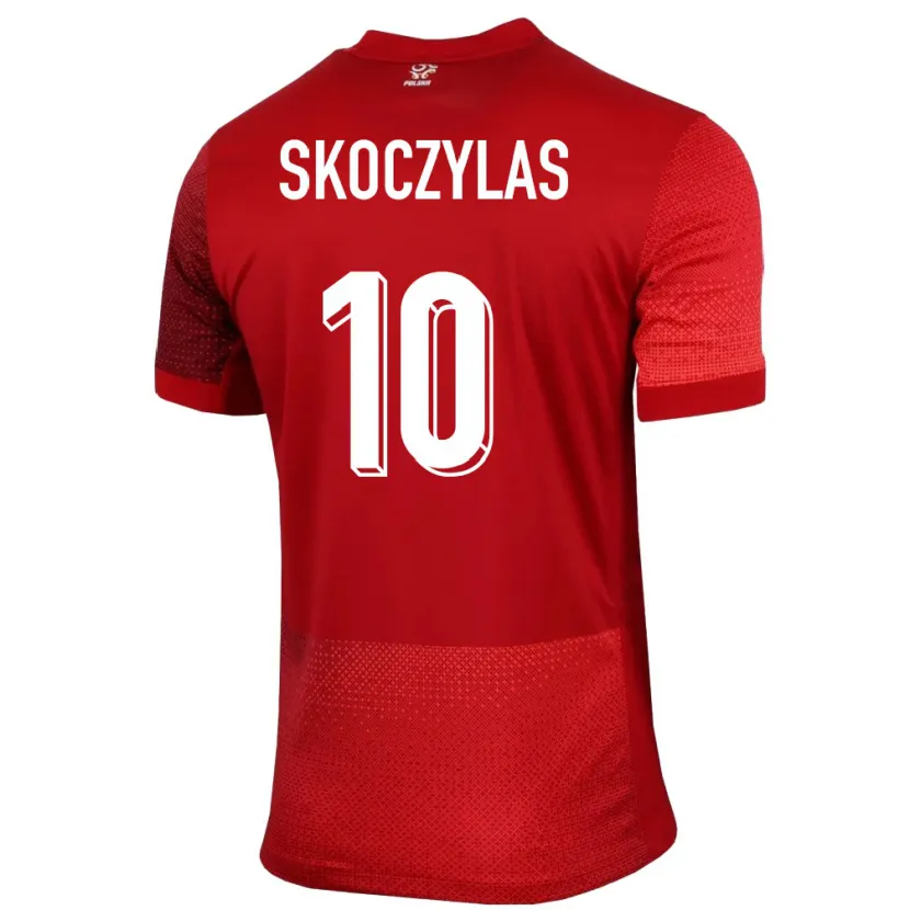Danxen Enfant Maillot Pologne Mateusz Skoczylas #10 Rouge Tenues Extérieur 24-26 T-Shirt