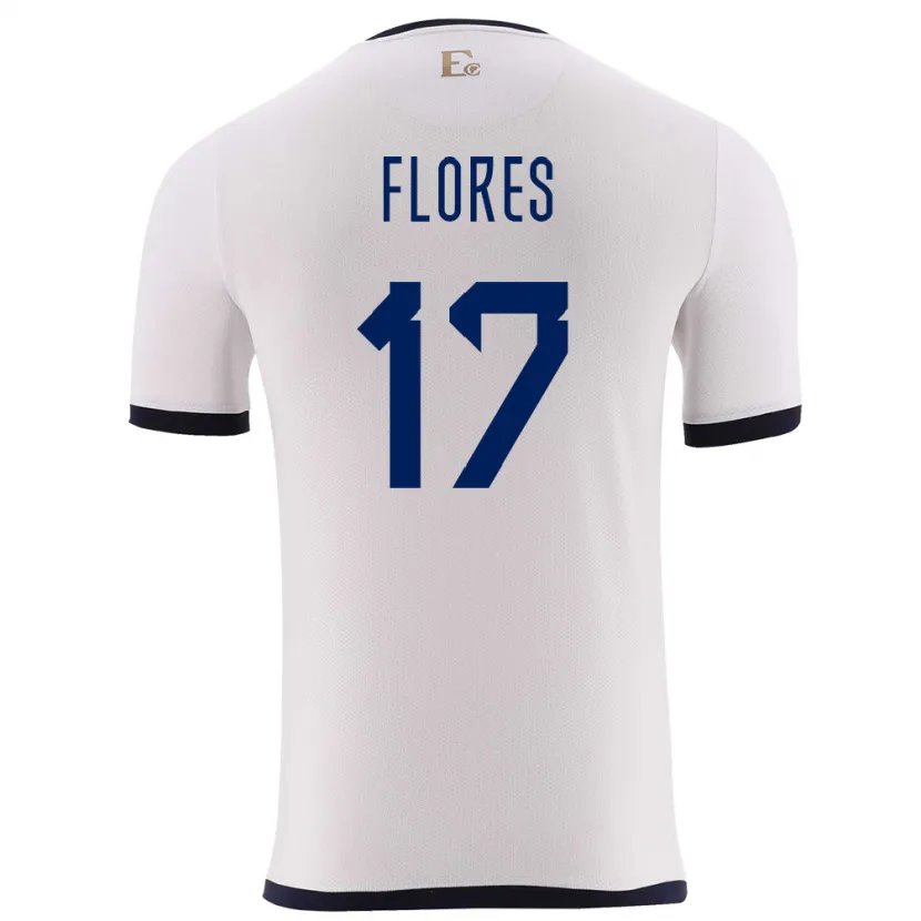 Danxen Enfant Maillot Équateur Karen Flores #17 Blanc Tenues Extérieur 24-26 T-Shirt