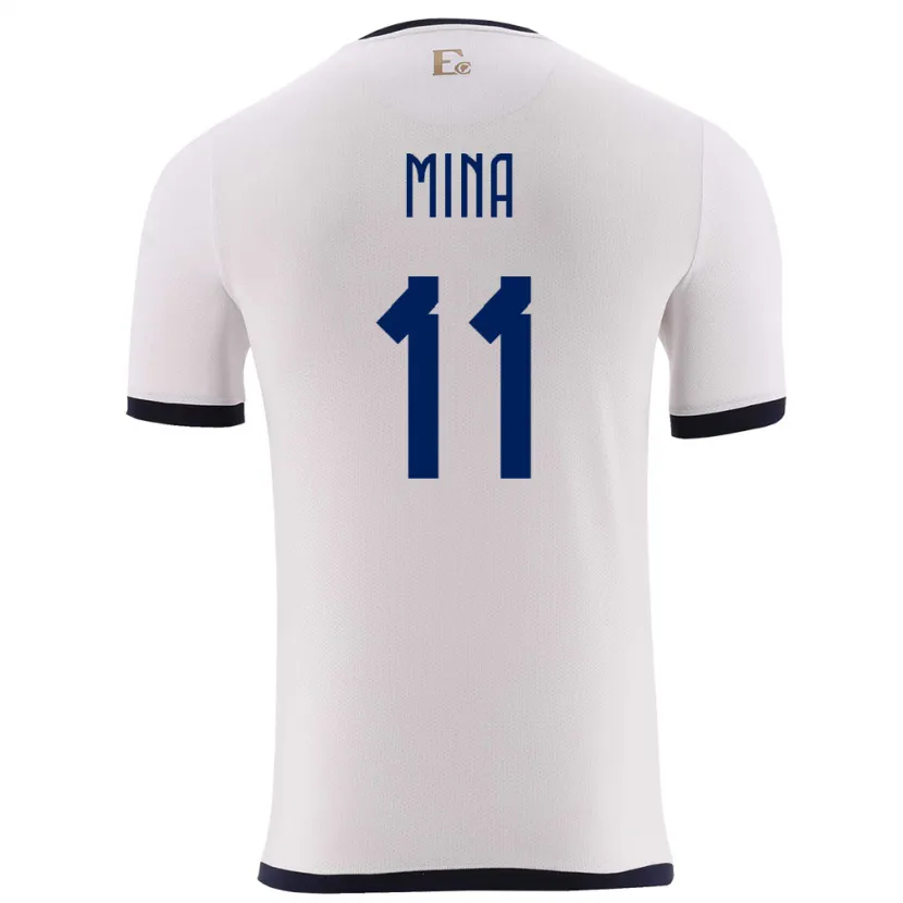 Danxen Enfant Maillot Équateur Ariel Mina #11 Blanc Tenues Extérieur 24-26 T-Shirt