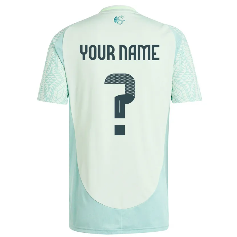 Danxen Enfant Maillot Mexique Votre Nom #0 Lin Vert Tenues Extérieur 24-26 T-Shirt
