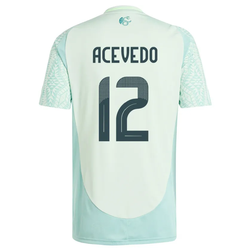 Danxen Enfant Maillot Mexique Carlos Acevedo #12 Lin Vert Tenues Extérieur 24-26 T-Shirt