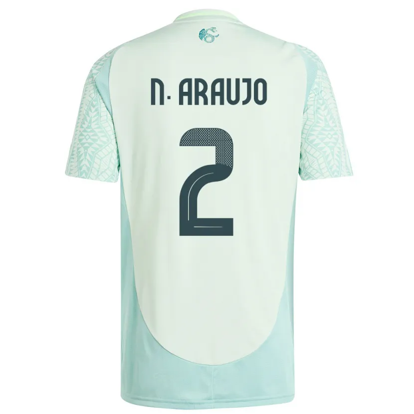 Danxen Enfant Maillot Mexique Nestor Araujo #2 Lin Vert Tenues Extérieur 24-26 T-Shirt