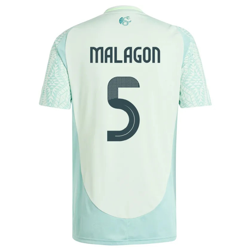 Danxen Enfant Maillot Mexique Luis Malagon #5 Lin Vert Tenues Extérieur 24-26 T-Shirt
