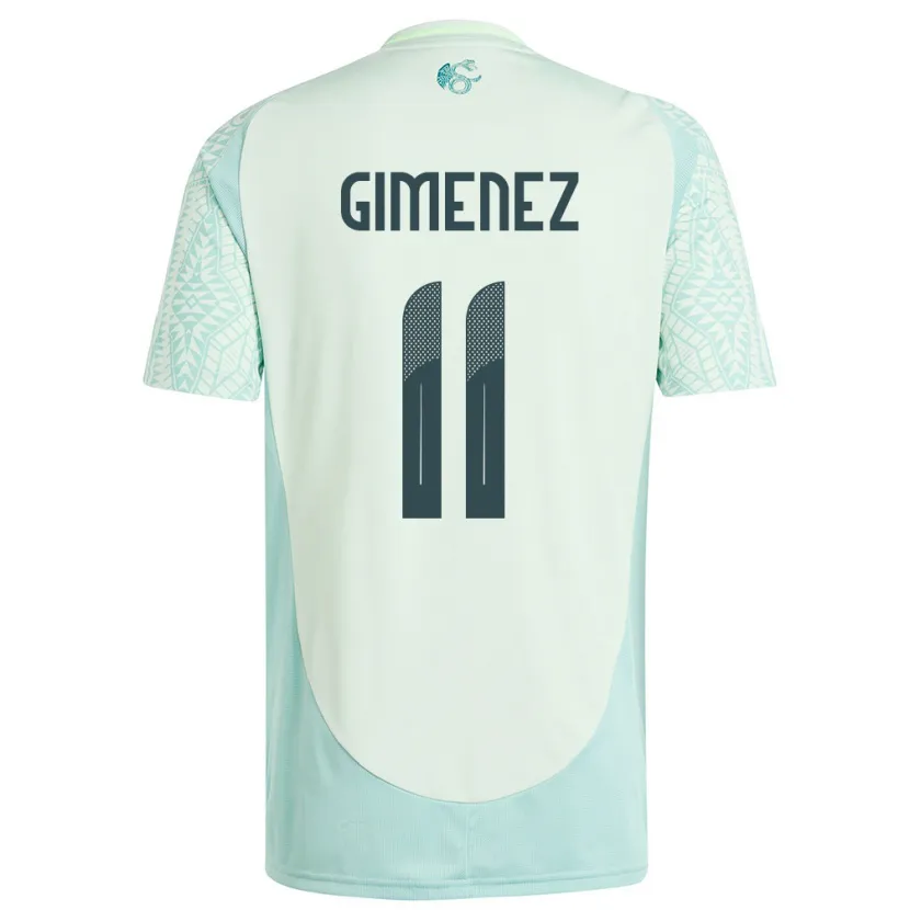 Danxen Enfant Maillot Mexique Santiago Gimenez #11 Lin Vert Tenues Extérieur 24-26 T-Shirt