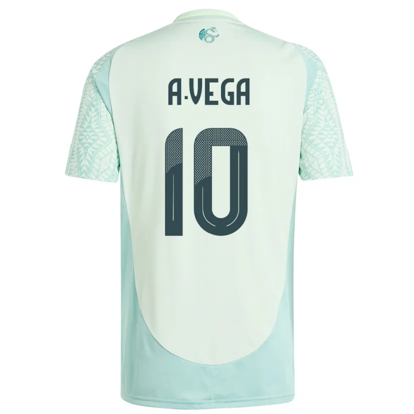 Danxen Enfant Maillot Mexique Alexis Vega #10 Lin Vert Tenues Extérieur 24-26 T-Shirt