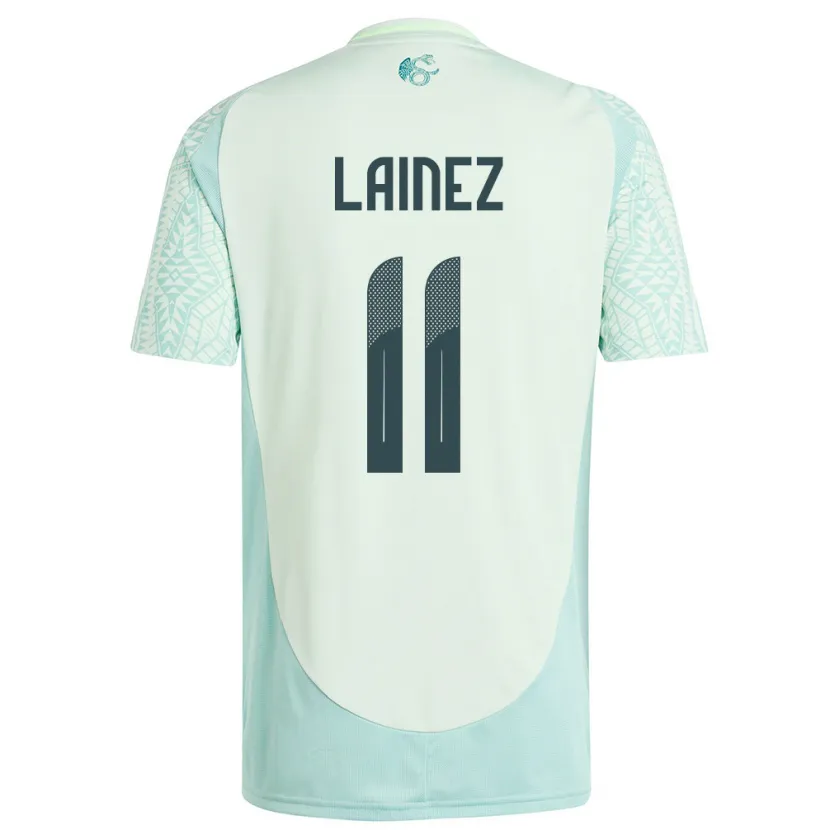 Danxen Enfant Maillot Mexique Diego Lainez #11 Lin Vert Tenues Extérieur 24-26 T-Shirt