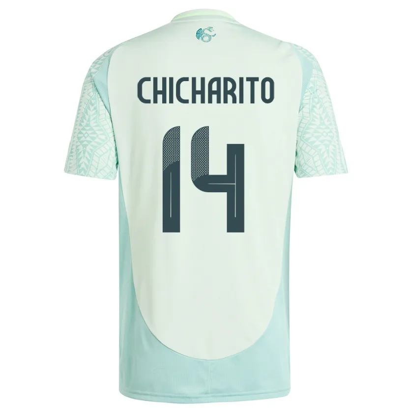 Danxen Enfant Maillot Mexique Chicharito #14 Lin Vert Tenues Extérieur 24-26 T-Shirt