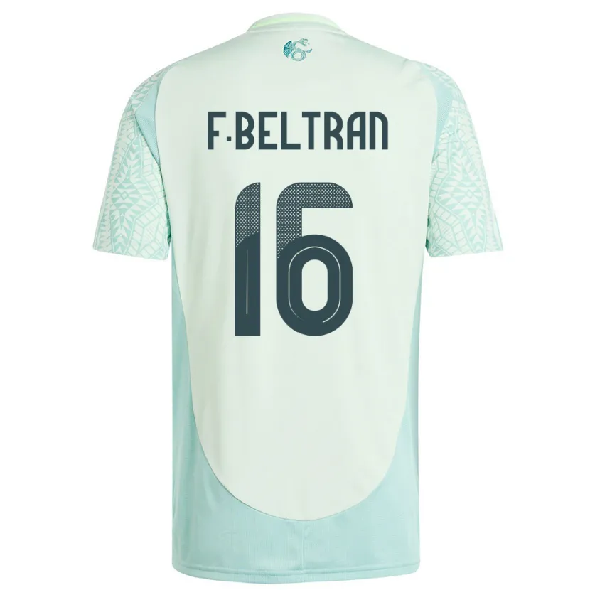 Danxen Enfant Maillot Mexique Fernando Beltran #16 Lin Vert Tenues Extérieur 24-26 T-Shirt