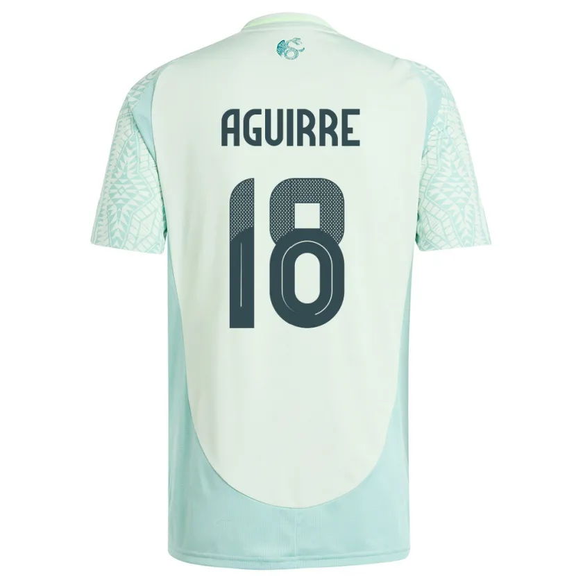 Danxen Enfant Maillot Mexique Eduardo Aguirre #18 Lin Vert Tenues Extérieur 24-26 T-Shirt