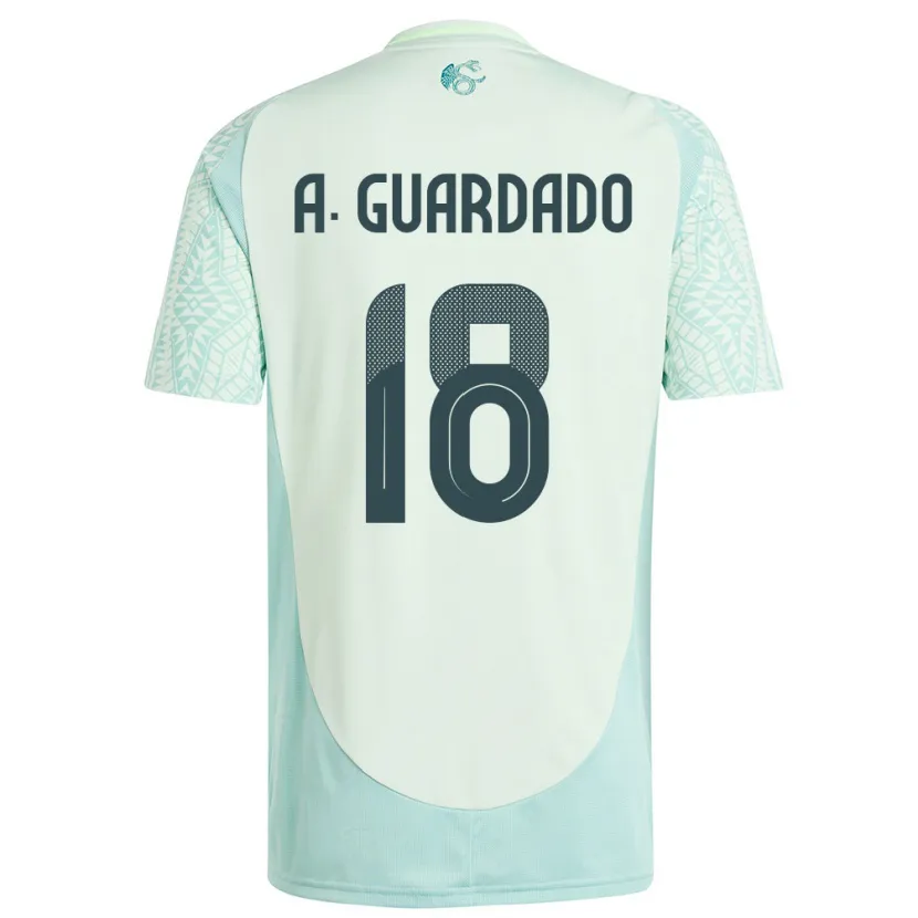 Danxen Enfant Maillot Mexique Andres Guardado #18 Lin Vert Tenues Extérieur 24-26 T-Shirt