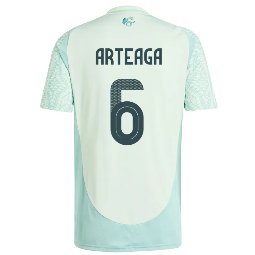 Danxen Enfant Maillot Mexique Gerardo Arteaga #6 Lin Vert Tenues Extérieur 24-26 T-Shirt