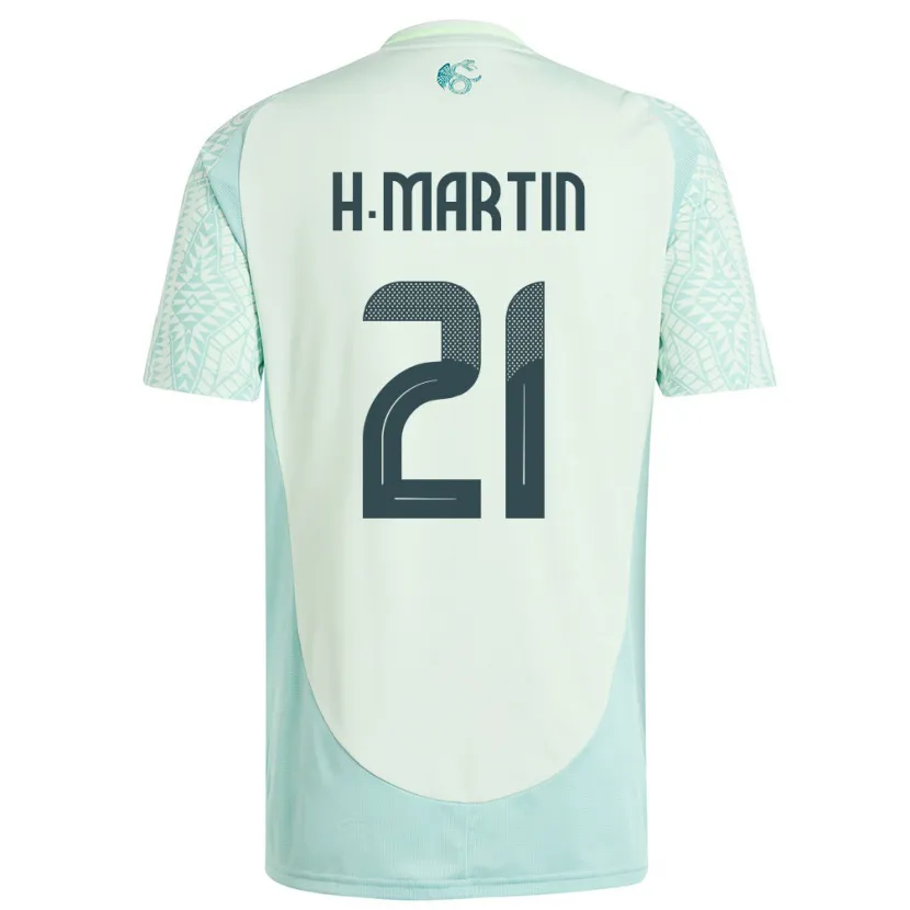 Danxen Enfant Maillot Mexique Henry Martin #21 Lin Vert Tenues Extérieur 24-26 T-Shirt