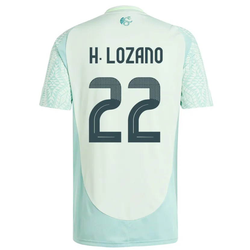 Danxen Enfant Maillot Mexique Hirving Lozano #22 Lin Vert Tenues Extérieur 24-26 T-Shirt
