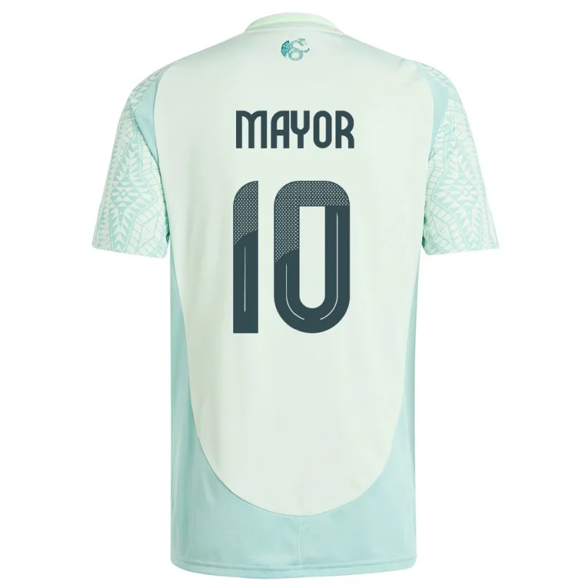 Danxen Enfant Maillot Mexique Stephany Mayor #10 Lin Vert Tenues Extérieur 24-26 T-Shirt