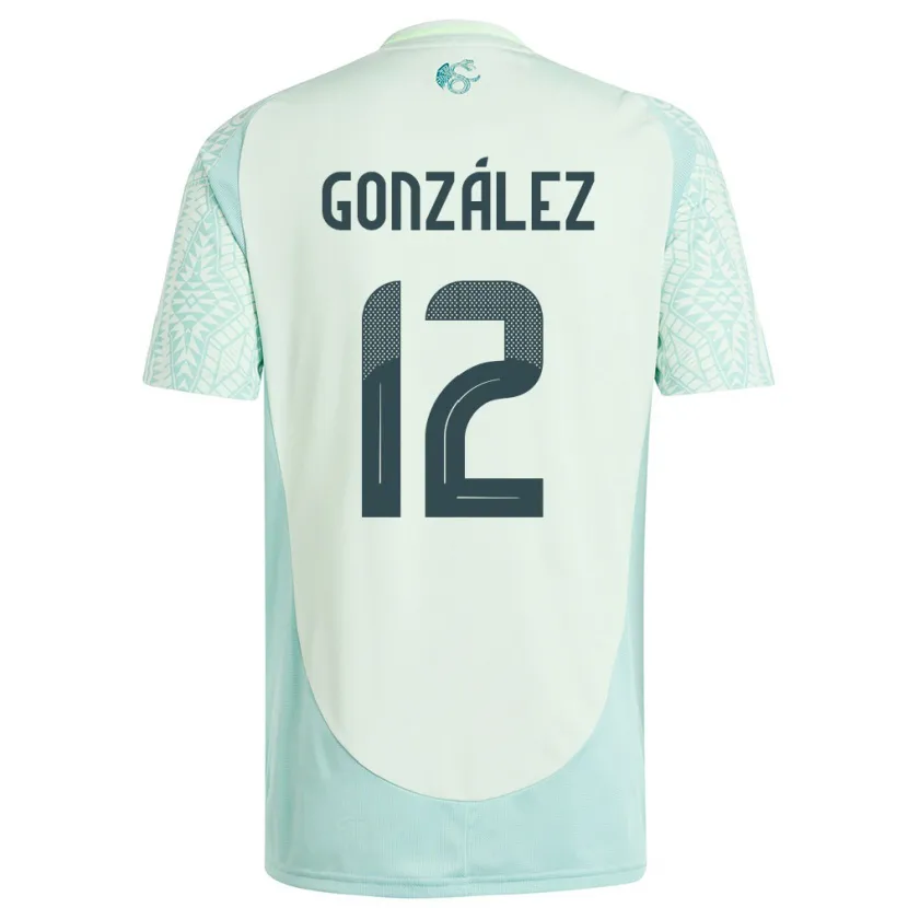 Danxen Enfant Maillot Mexique Itzel Gonzalez #12 Lin Vert Tenues Extérieur 24-26 T-Shirt