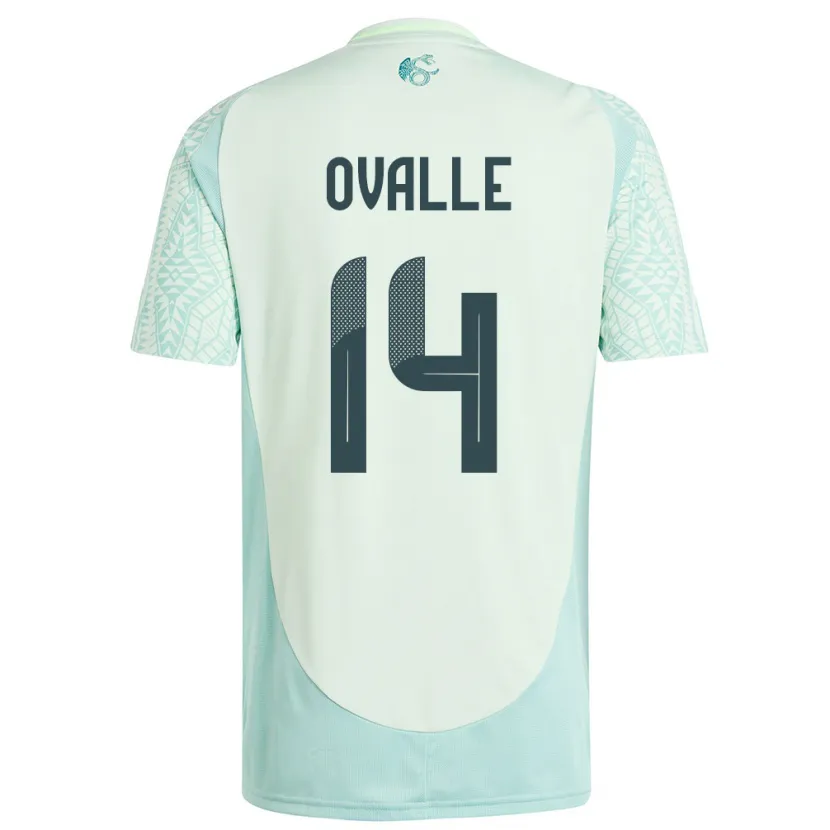 Danxen Enfant Maillot Mexique Jacqueline Ovalle #14 Lin Vert Tenues Extérieur 24-26 T-Shirt