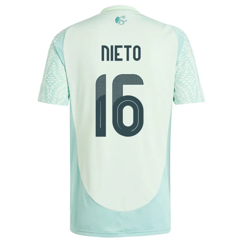 Danxen Enfant Maillot Mexique Karla Nieto #16 Lin Vert Tenues Extérieur 24-26 T-Shirt