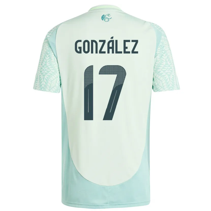 Danxen Enfant Maillot Mexique Alison Gonzalez #17 Lin Vert Tenues Extérieur 24-26 T-Shirt