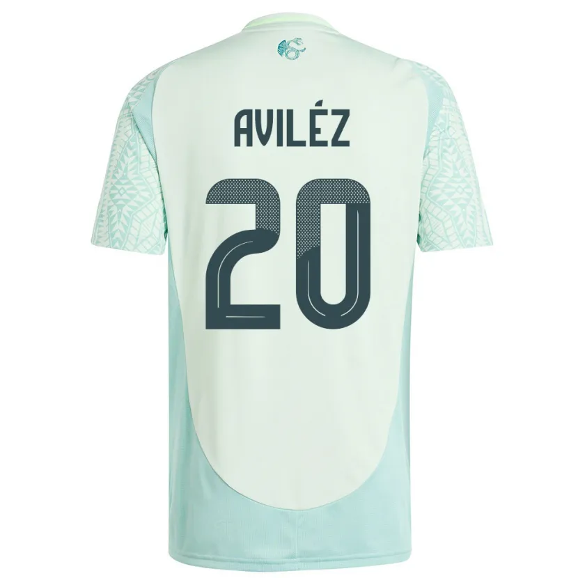 Danxen Enfant Maillot Mexique Aylin Avilez #20 Lin Vert Tenues Extérieur 24-26 T-Shirt