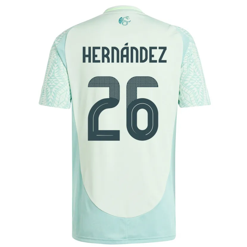 Danxen Enfant Maillot Mexique Nicolette Hernandez #26 Lin Vert Tenues Extérieur 24-26 T-Shirt