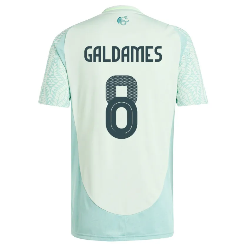 Danxen Enfant Maillot Mexique Benjamin Galdames #8 Lin Vert Tenues Extérieur 24-26 T-Shirt
