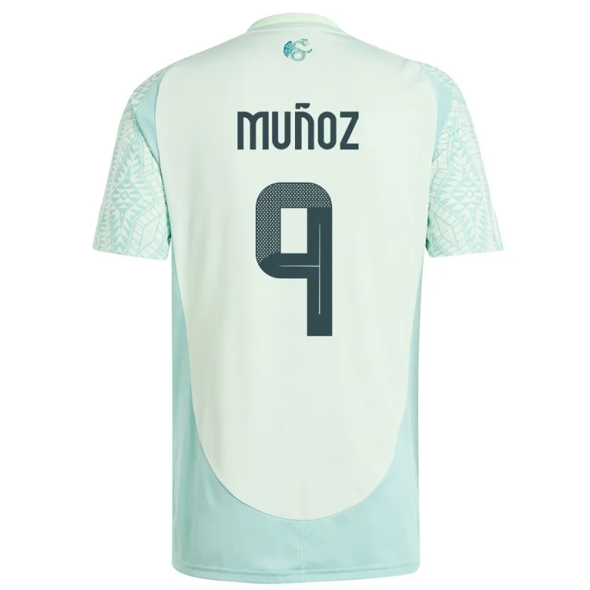 Danxen Enfant Maillot Mexique Santiago Munoz #9 Lin Vert Tenues Extérieur 24-26 T-Shirt