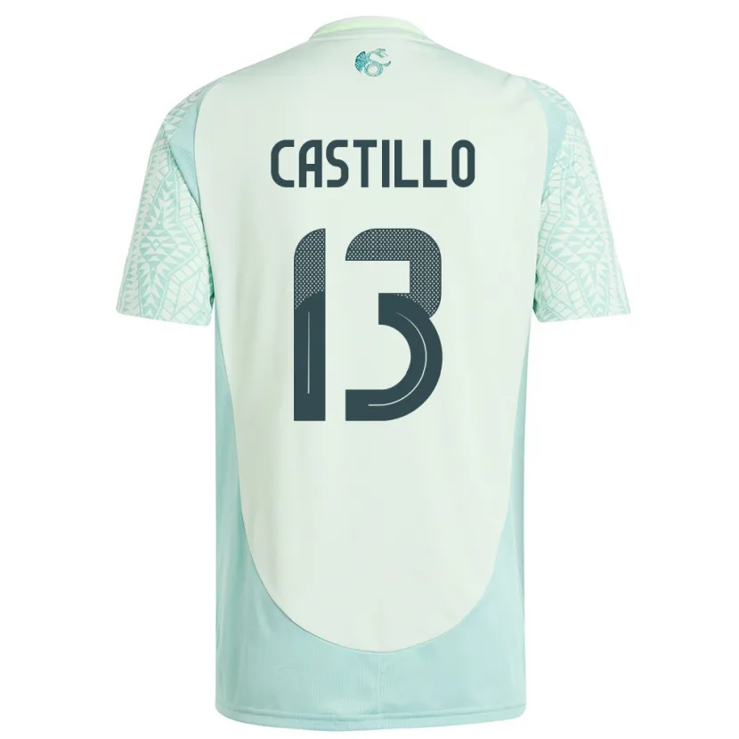 Danxen Enfant Maillot Mexique Jose Castillo #13 Lin Vert Tenues Extérieur 24-26 T-Shirt