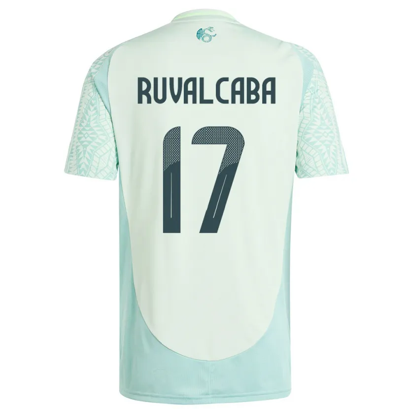 Danxen Enfant Maillot Mexique Jorge Ruvalcaba #17 Lin Vert Tenues Extérieur 24-26 T-Shirt