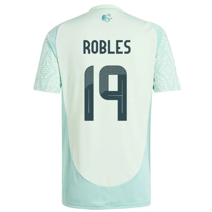 Danxen Enfant Maillot Mexique Angel Robles #19 Lin Vert Tenues Extérieur 24-26 T-Shirt