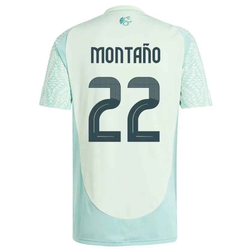 Danxen Enfant Maillot Mexique Andres Montano #22 Lin Vert Tenues Extérieur 24-26 T-Shirt