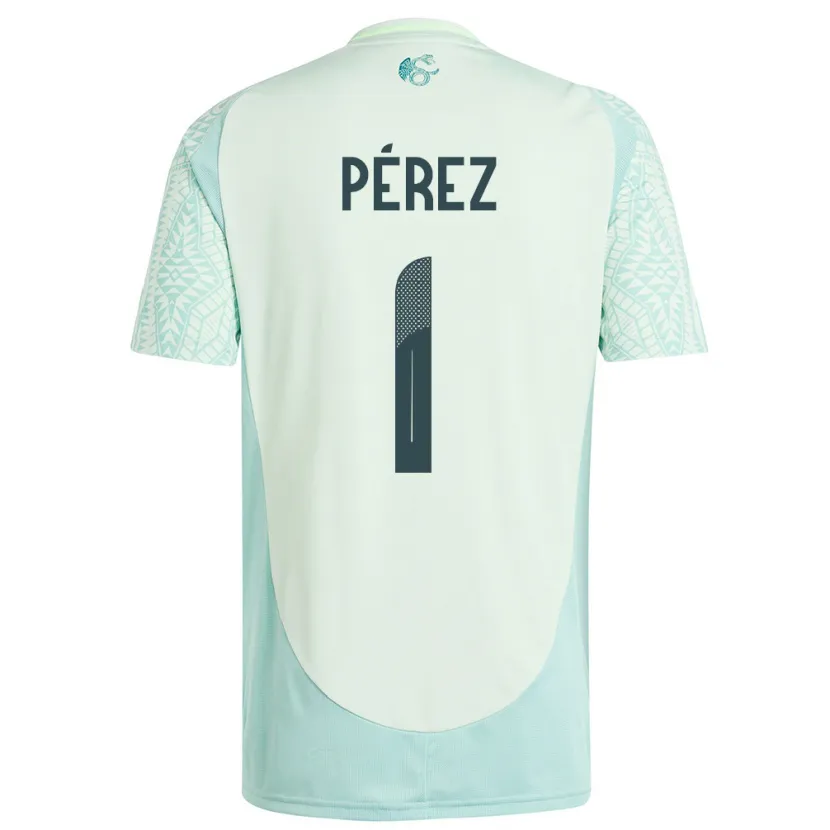 Danxen Enfant Maillot Mexique Emiliano Perez #1 Lin Vert Tenues Extérieur 24-26 T-Shirt