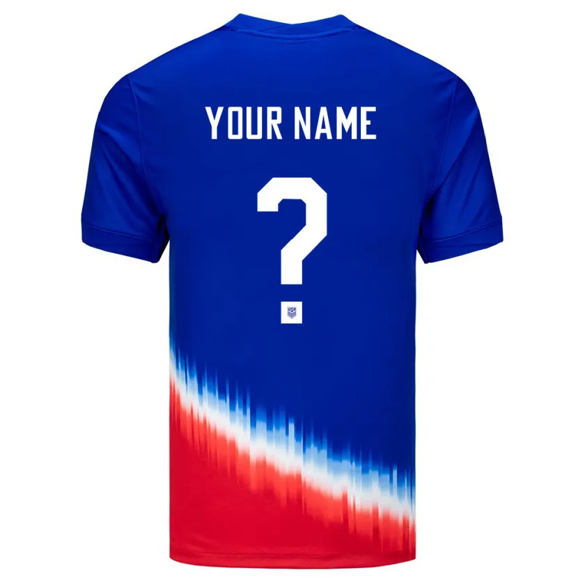 Danxen Enfant Maillot États-Unis Votre Nom #0 Bleu Tenues Extérieur 24-26 T-Shirt