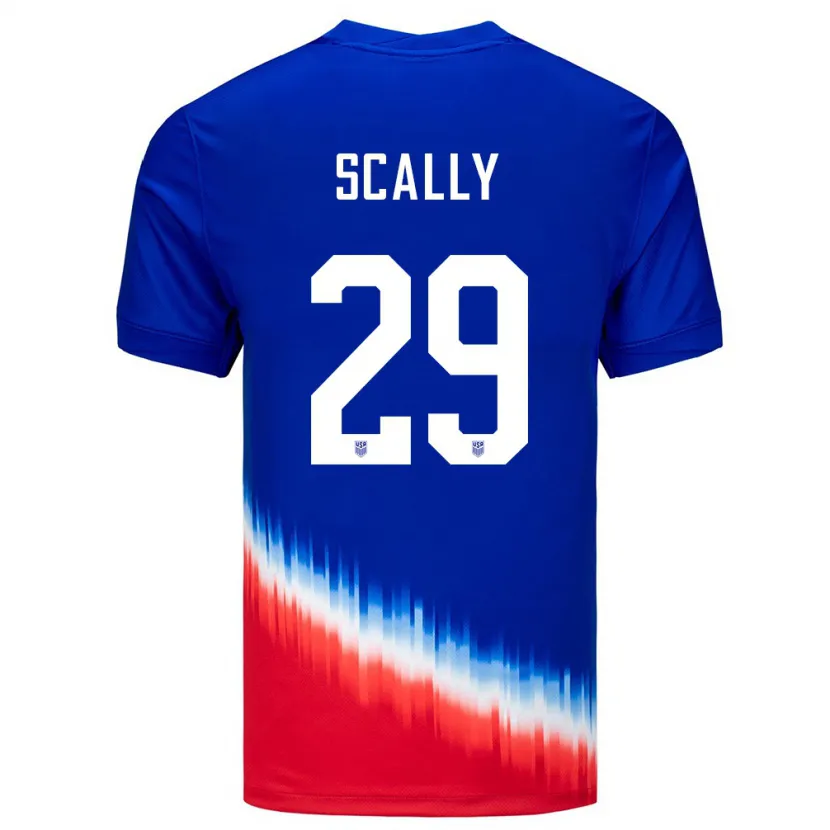 Danxen Enfant Maillot États-Unis Joseph Scally #29 Bleu Tenues Extérieur 24-26 T-Shirt