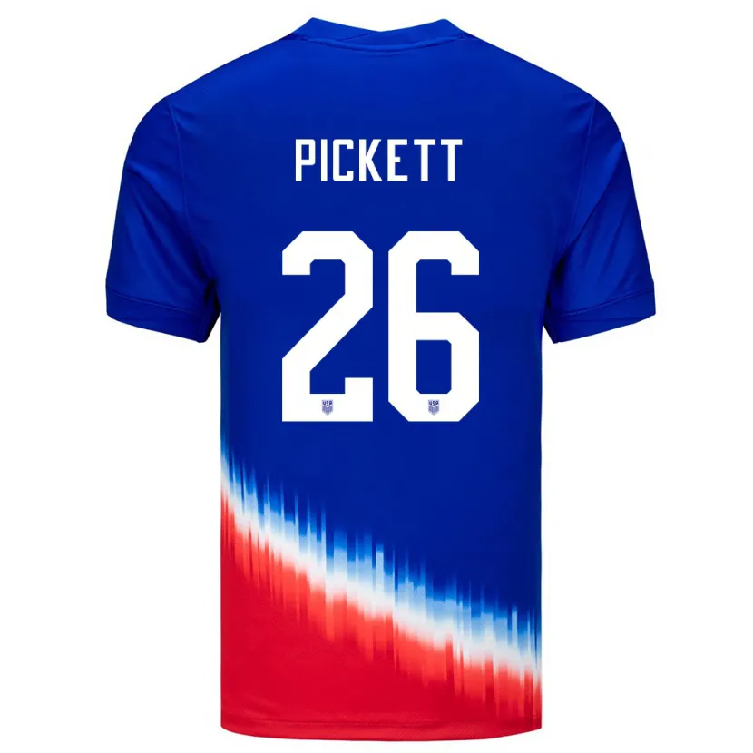 Danxen Enfant Maillot États-Unis Carson Pickett #26 Bleu Tenues Extérieur 24-26 T-Shirt