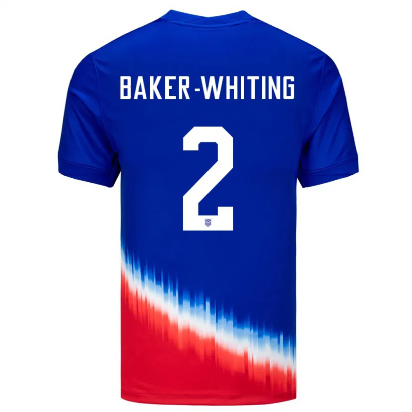 Danxen Enfant Maillot États-Unis Reed Baker Whiting #2 Bleu Tenues Extérieur 24-26 T-Shirt