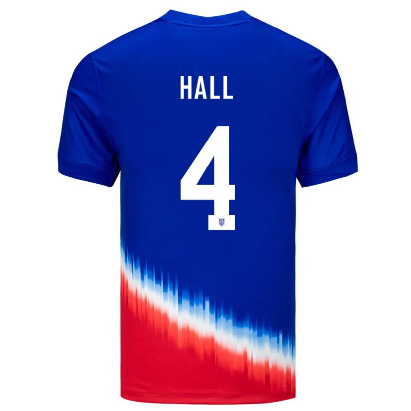 Danxen Enfant Maillot États-Unis Tyler Hall #4 Bleu Tenues Extérieur 24-26 T-Shirt