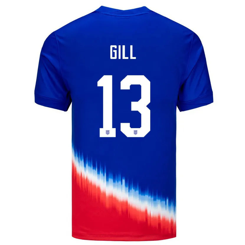Danxen Enfant Maillot États-Unis Adrian Gill #13 Bleu Tenues Extérieur 24-26 T-Shirt